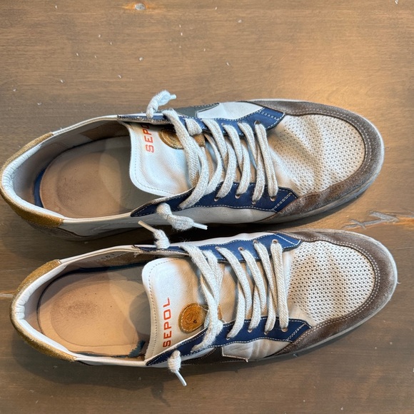 POL Other - POL Men's White, Navy and Brown Low-Top Sneakers